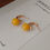 Thumbnail: Lakabawa jewelry S925 sterling silver plated with 18k real gold｜Amber earrings