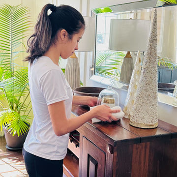 Cleaning Girl in Action