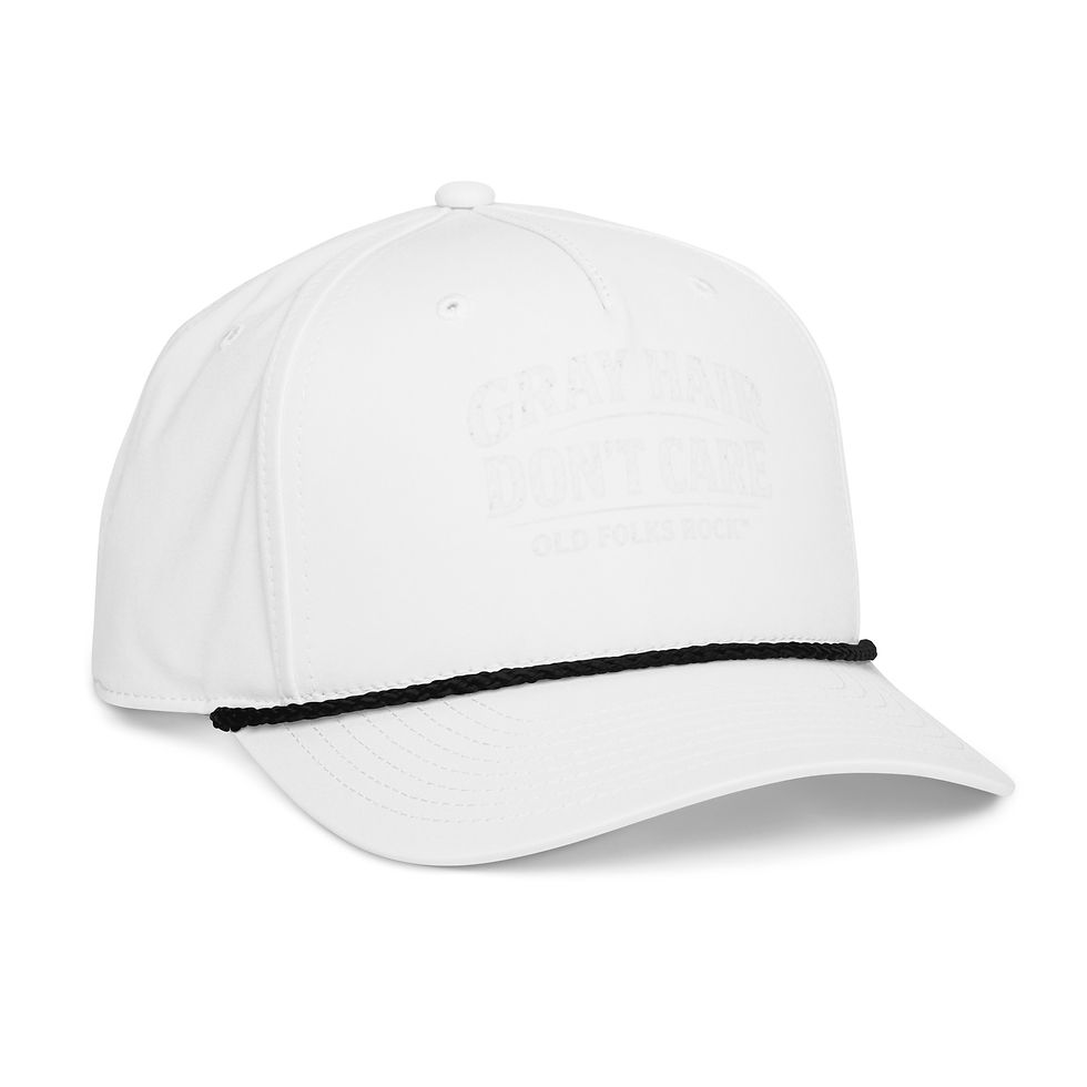 Thumbnail: Gray Hair Don't Care Rope Cap (Black)