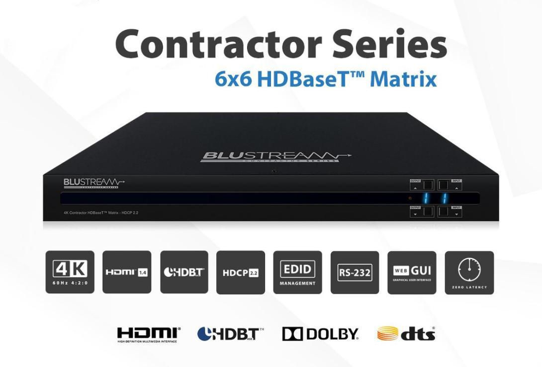 Blustream HDMI-HDBaseT Matrix 6x6 4K PoC