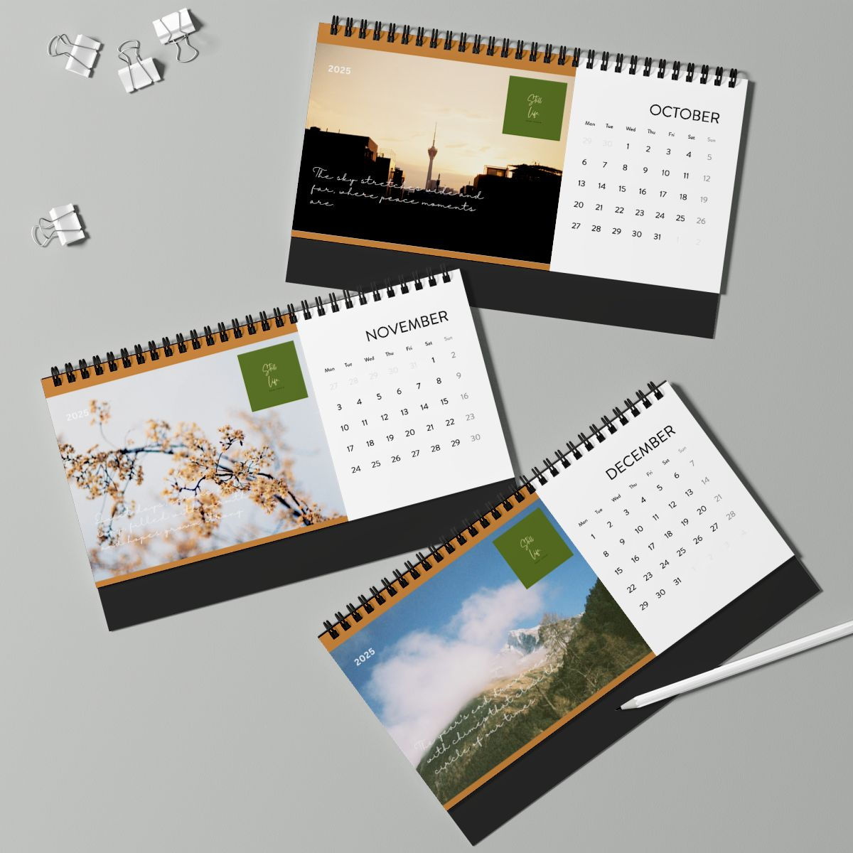 Simplex Desk Calendar (2025 grid) Exclusive Licensed Film Photography Collection