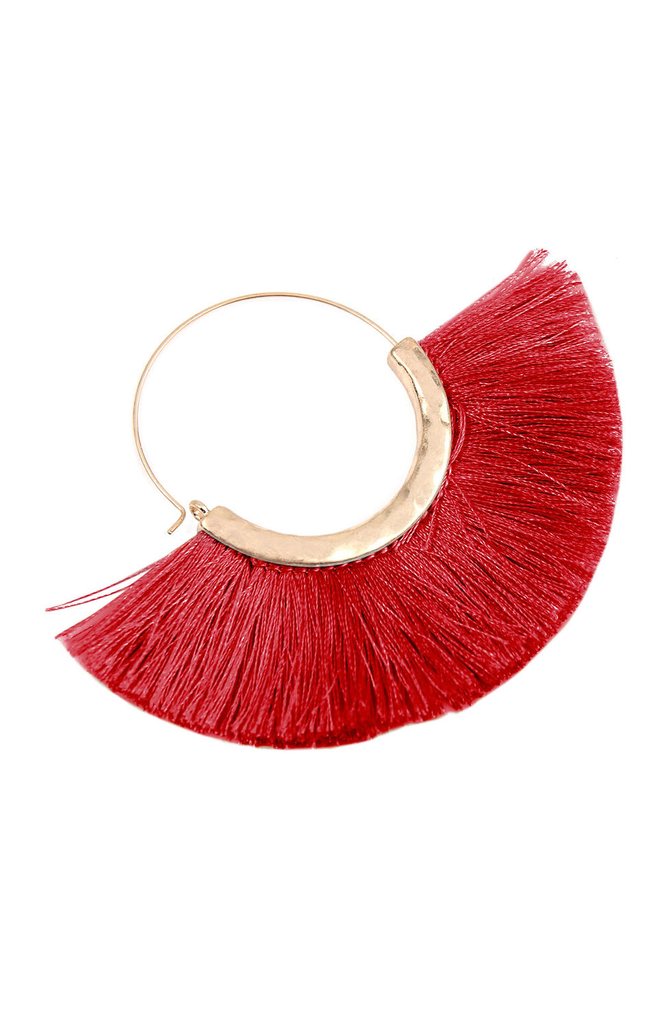 Thumbnail: Fan Tassel Hoop Earring