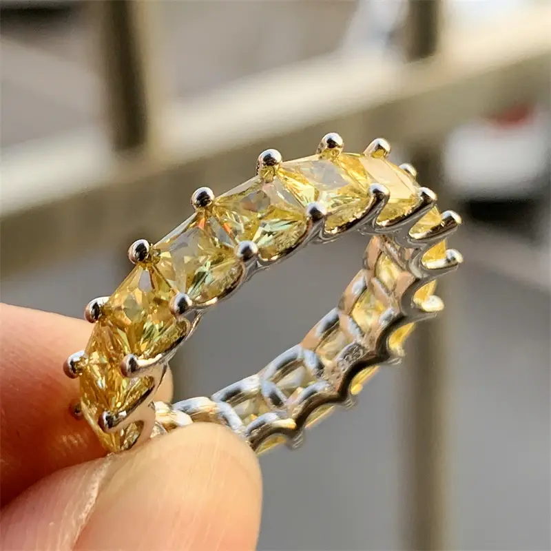 Thumbnail: 925 Sterling Silver Eternity Band Diamond CZ Wedding Ring for Women