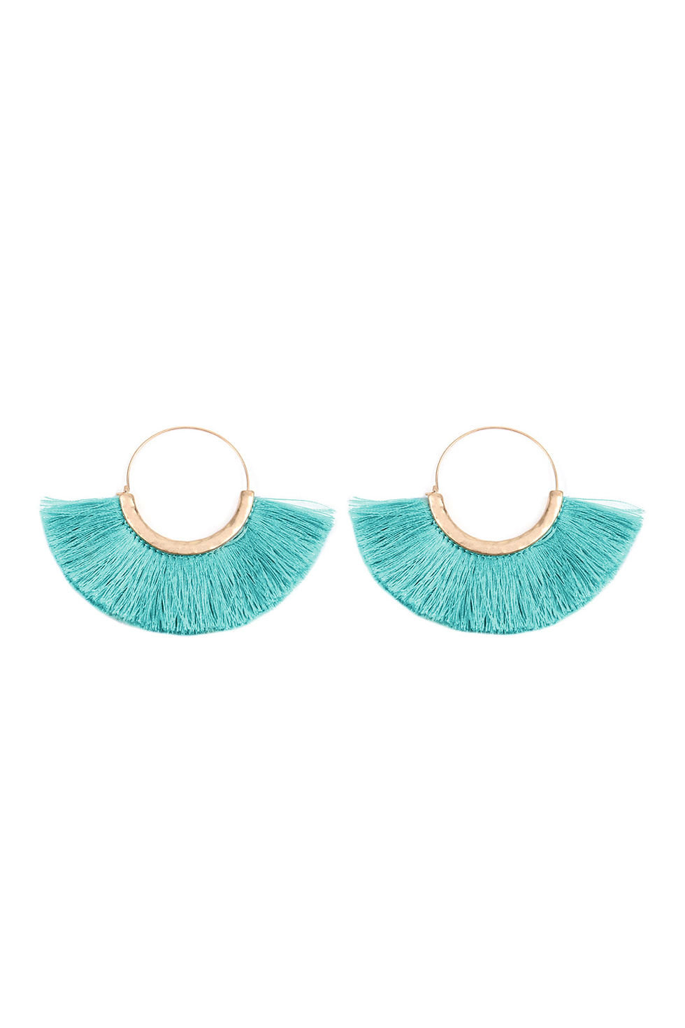 Thumbnail: Fan Tassel Hoop Earring