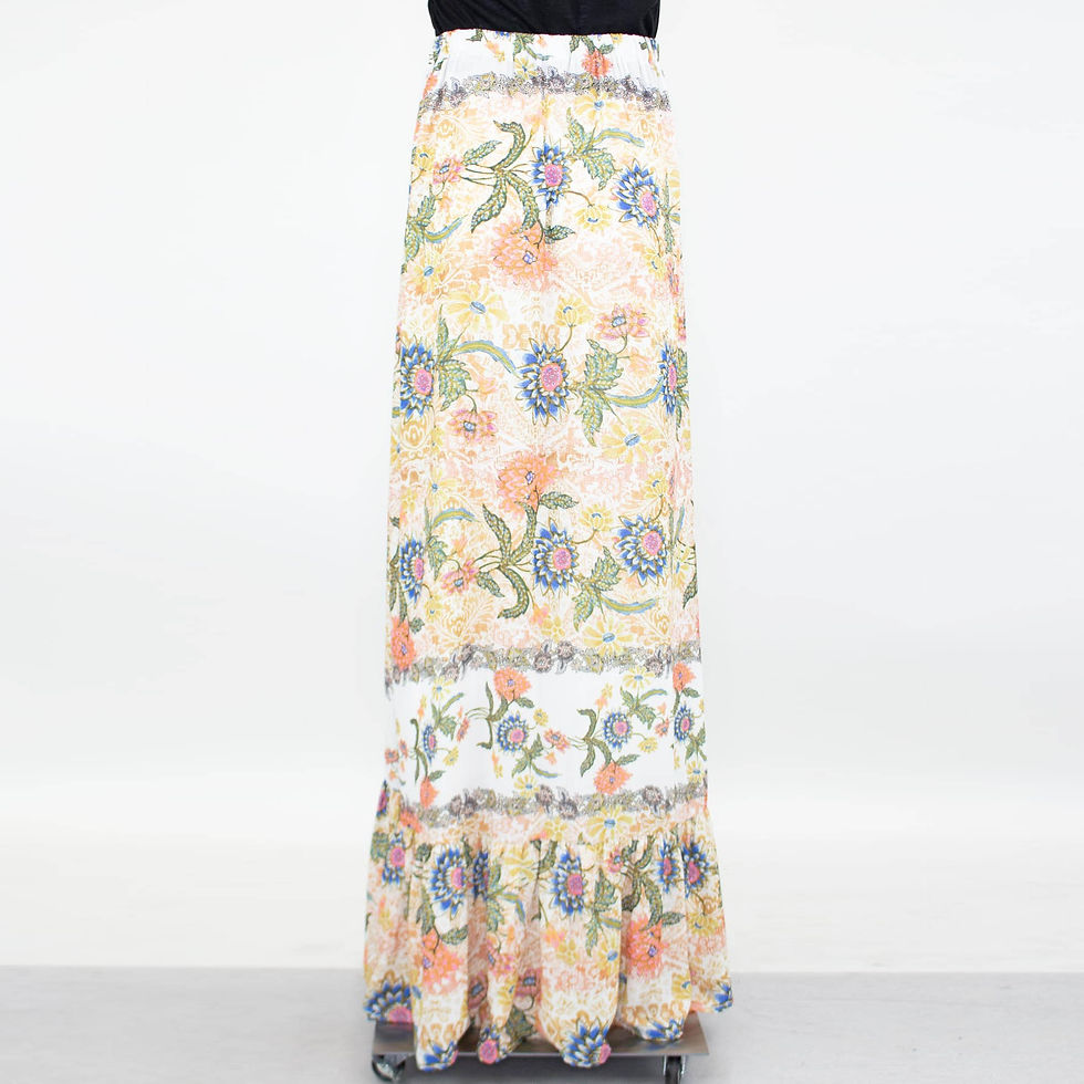 Thumbnail: Flared Bottom Floral Maxi Skirt