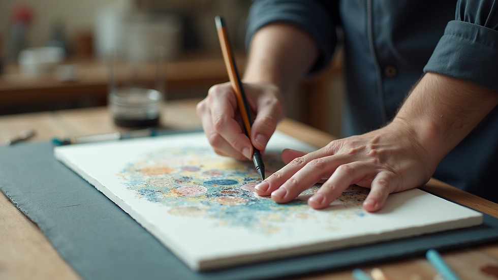 Close-up of an art transformation process on a digital canvas