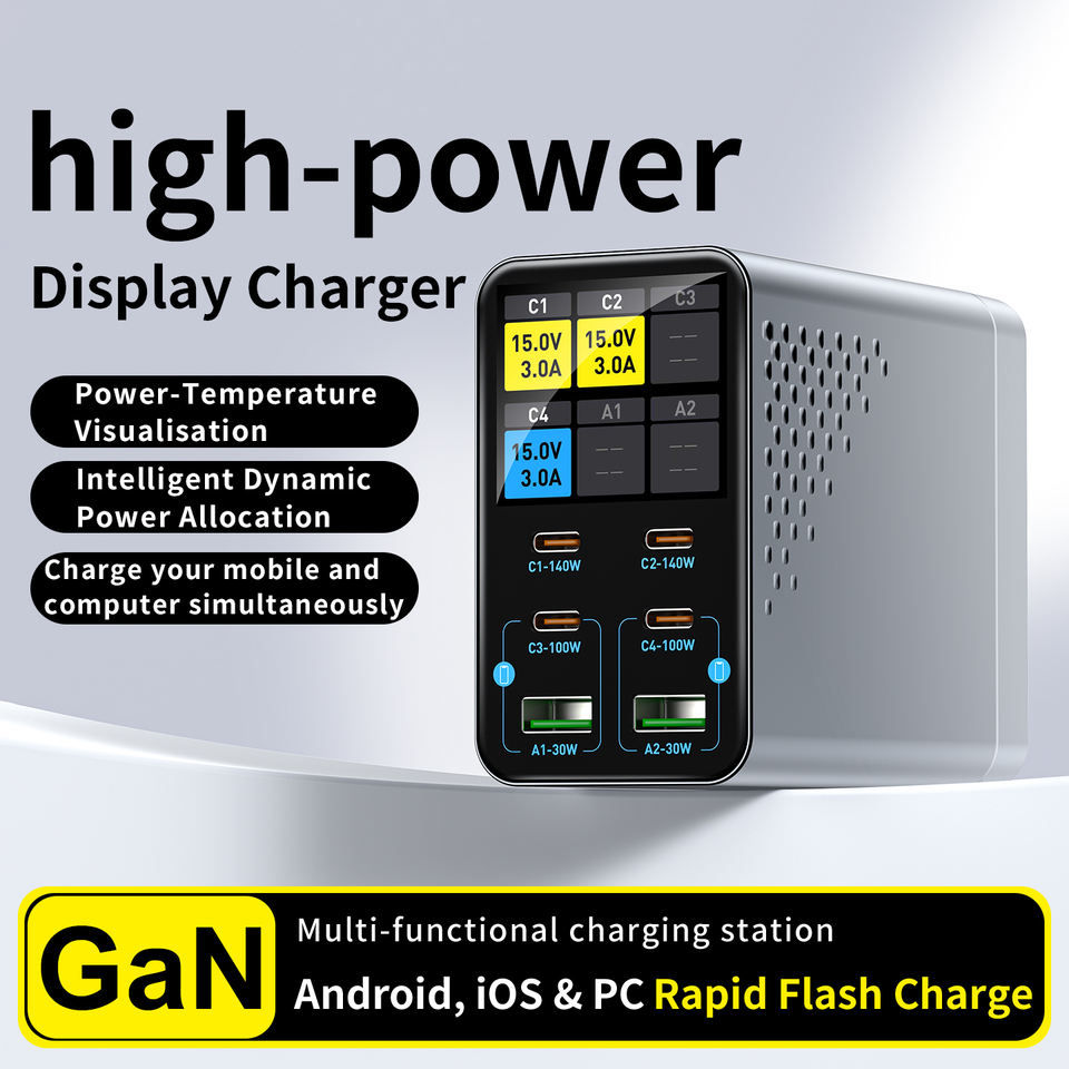 AK NextG PowerDesk 6 — 540W GaN Station, 6-Port (4C+2A), 140W PD3.0