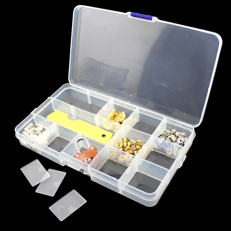 Miniatura: Plastic Jewelry Box 10/15/24 Compartment Slot Organizer Storage Beads Container 