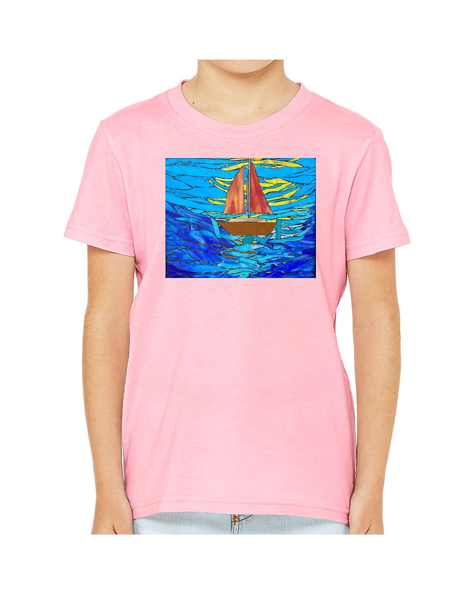 Thumbnail: Love Will Sea You Through Adult Shirts, by Debbie of Mosaic Glass Creati