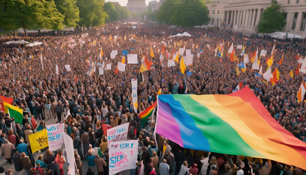 Demonstration für demokratische Mitbestimmung
