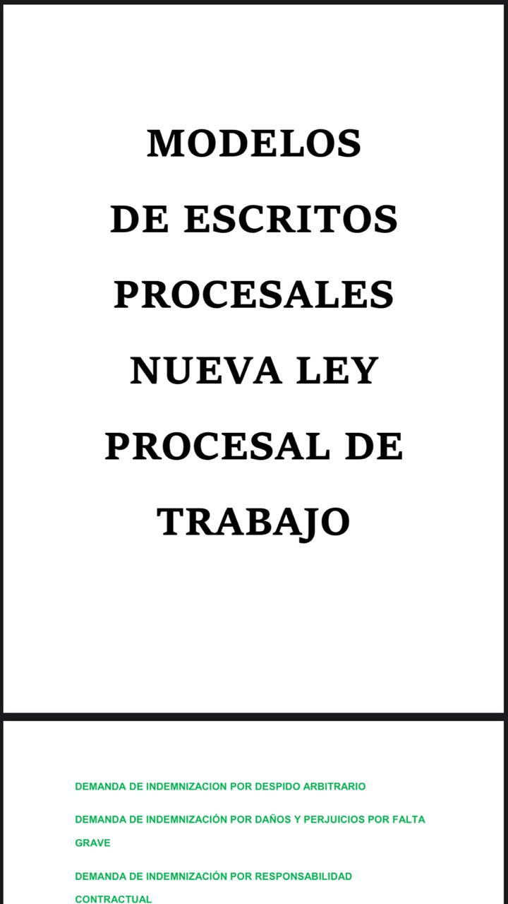 30 MODELOS DE ESCRITOS PROCESALES NUEVA LEY PROCESAL DE TRABAJO | DESCARGA EN PDF