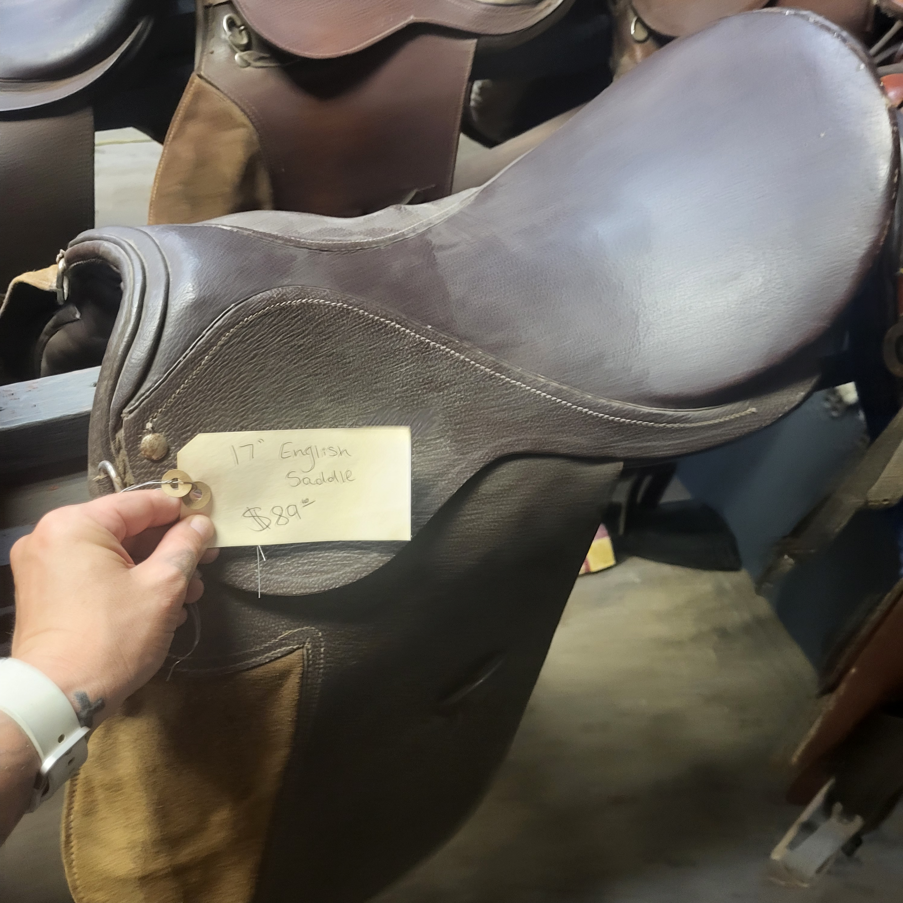 17" Brown Leather English Saddle