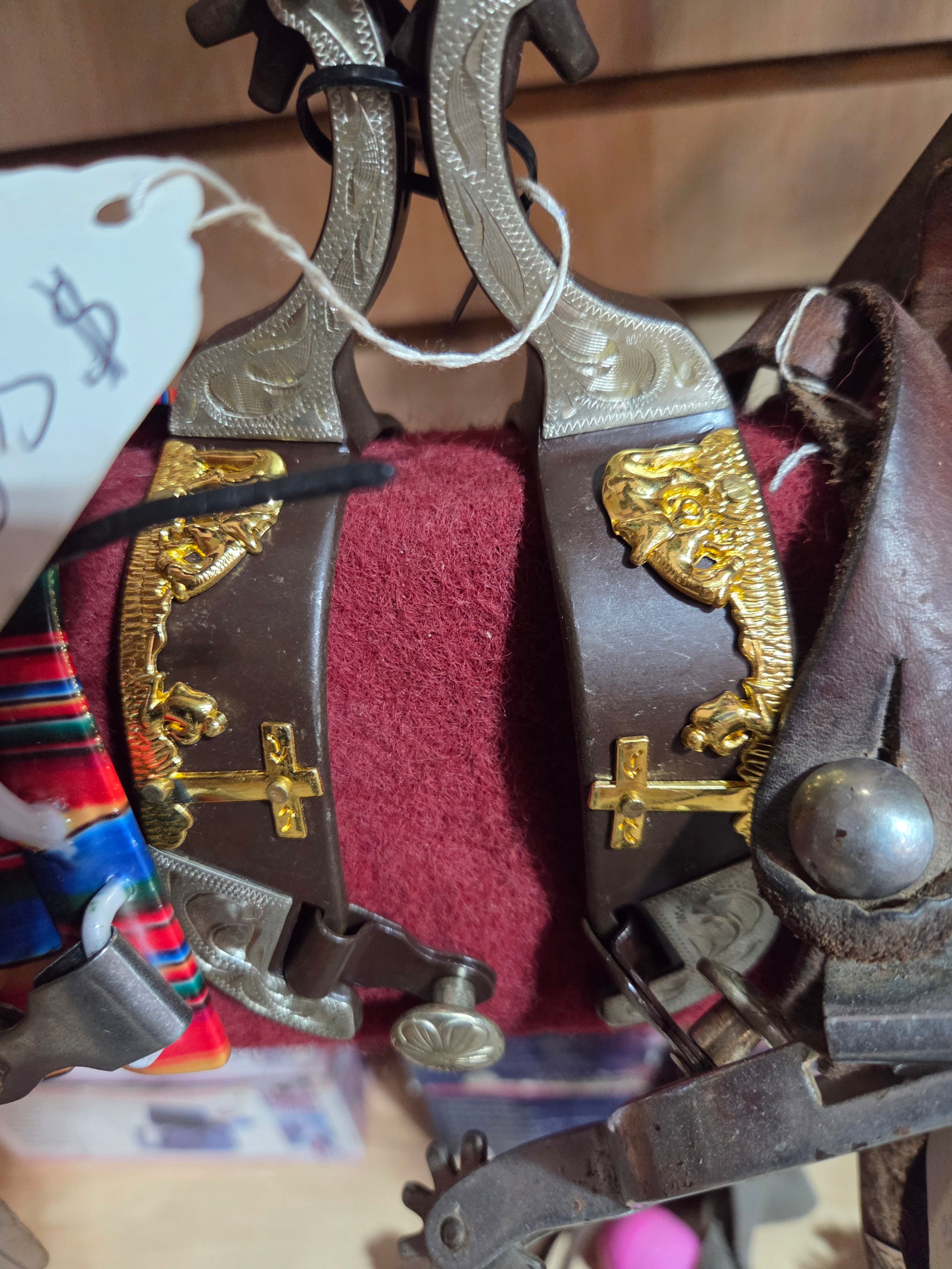Cowboy Praying Gold Plated Spurs
