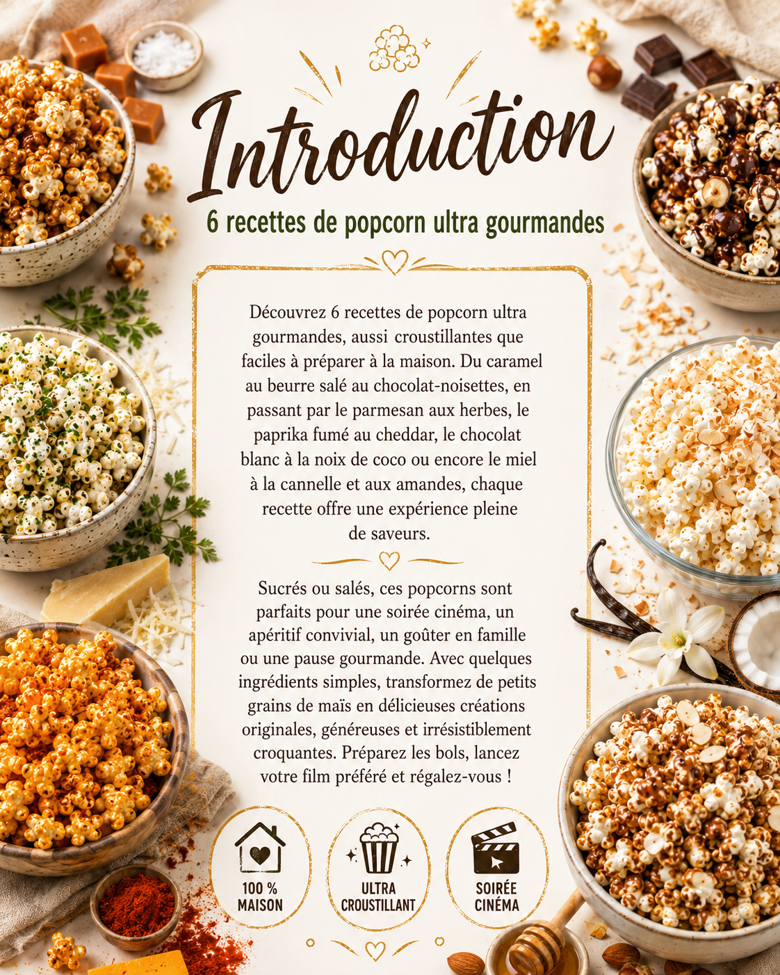 6 recettes de popcorn ultra gourmandes sucrés/salés (ebook PDF)