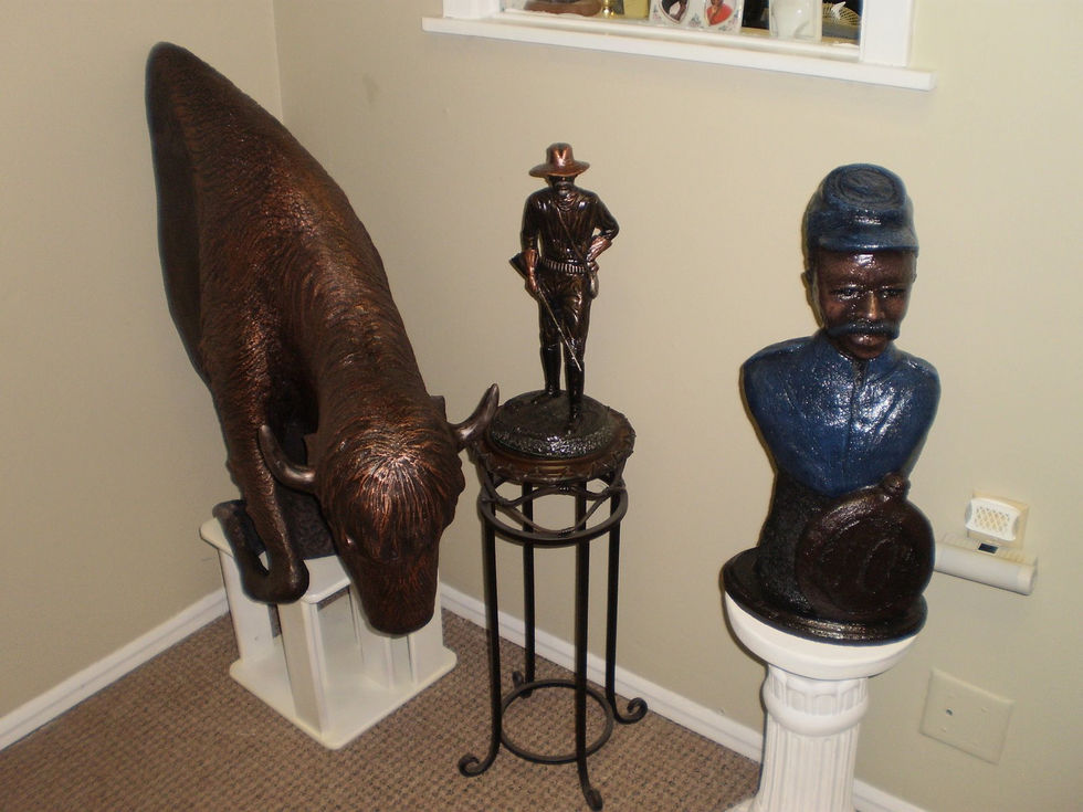 Custom Sculptures of Buffalo Soldiers.
War Time