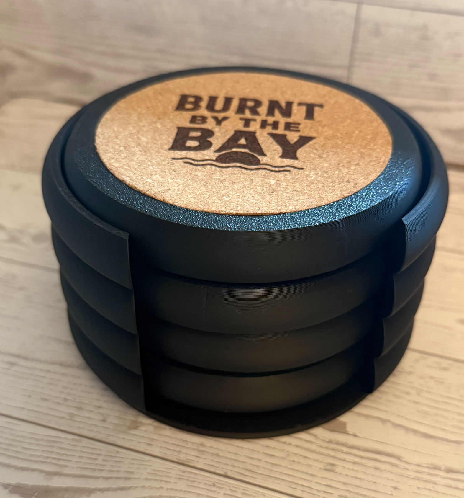 Custom 3D Printed Bottle Opener Coaster (4) & Holder