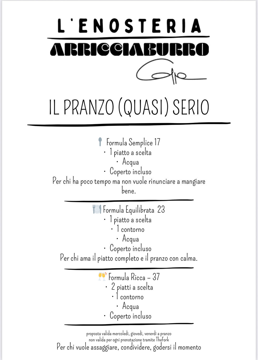 Il pranzo ( quasi ) serio