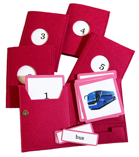 Set de pochettes de phonétiques avec l'une d'elles ouverte