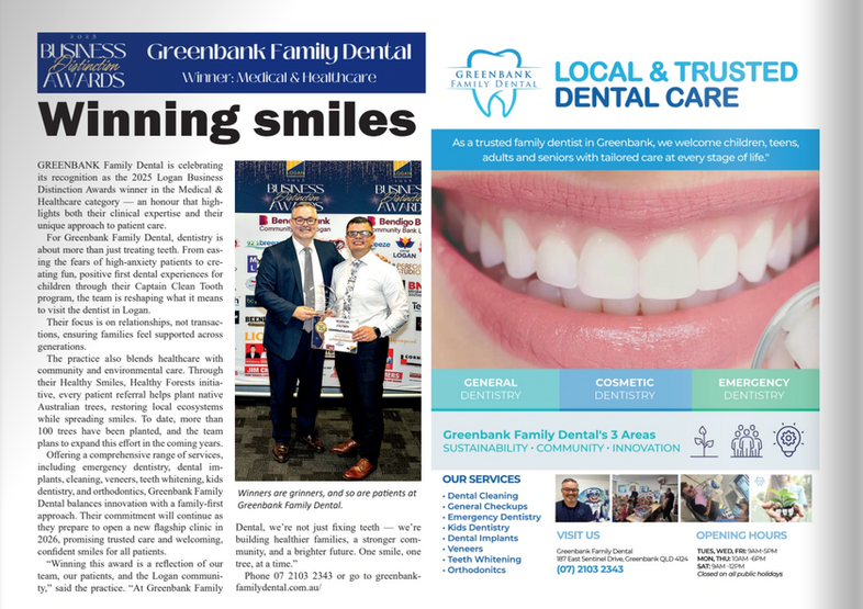 Greenbank dentist award winning dental clinic services overview Logan