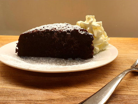 Slice of Chocolate Avocado Oil Cake