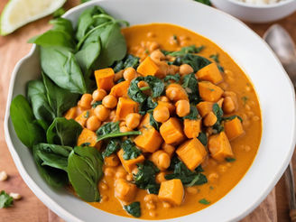 Kumara, Chickpea & Spinach Coconut Curry