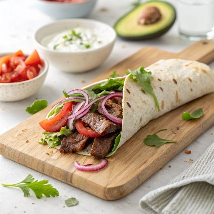 Quick to throw together, full of flavour, and made with everyday ingredients, our Cajun Beef Wrap.