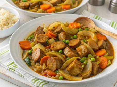 French Onion Curried Sausages
