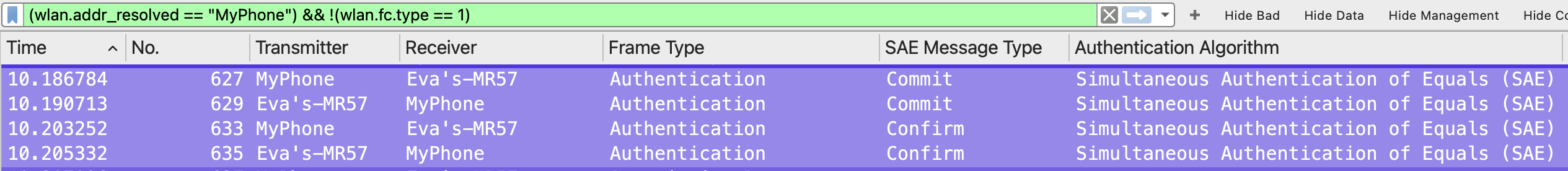 The calming lavender hues of authentication frames