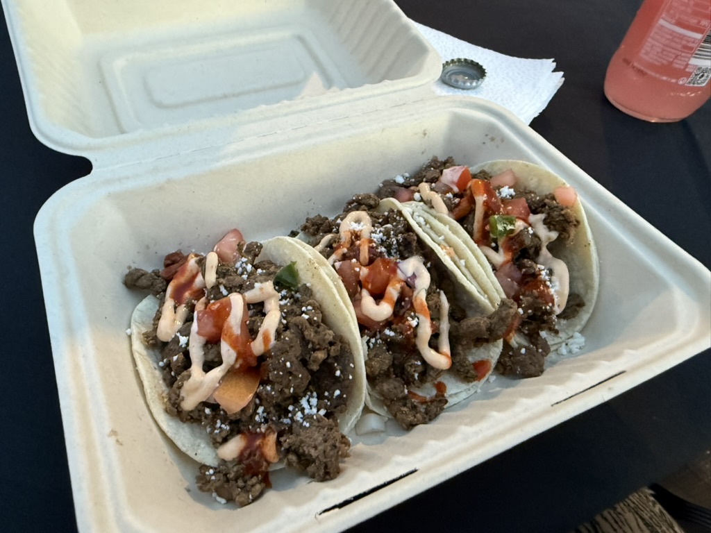 Beef tacos from food truck