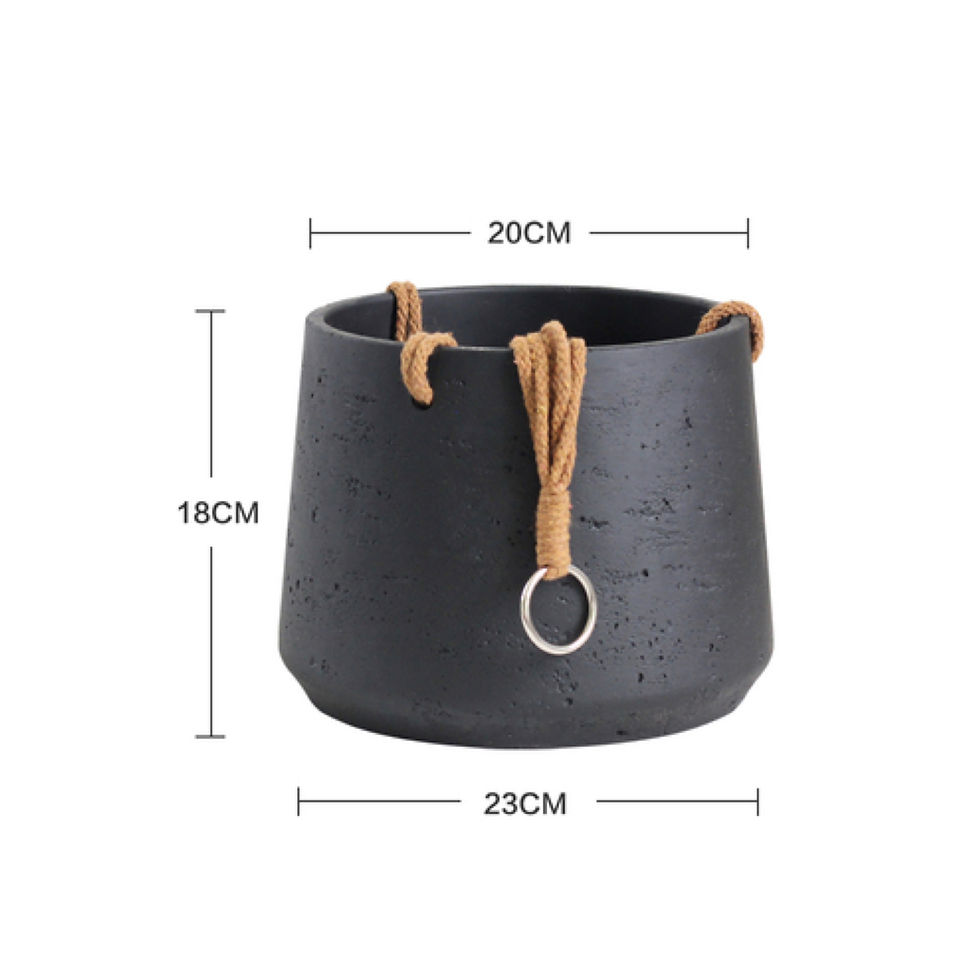 Thumbnail: HANGGIE Black Cement Pot