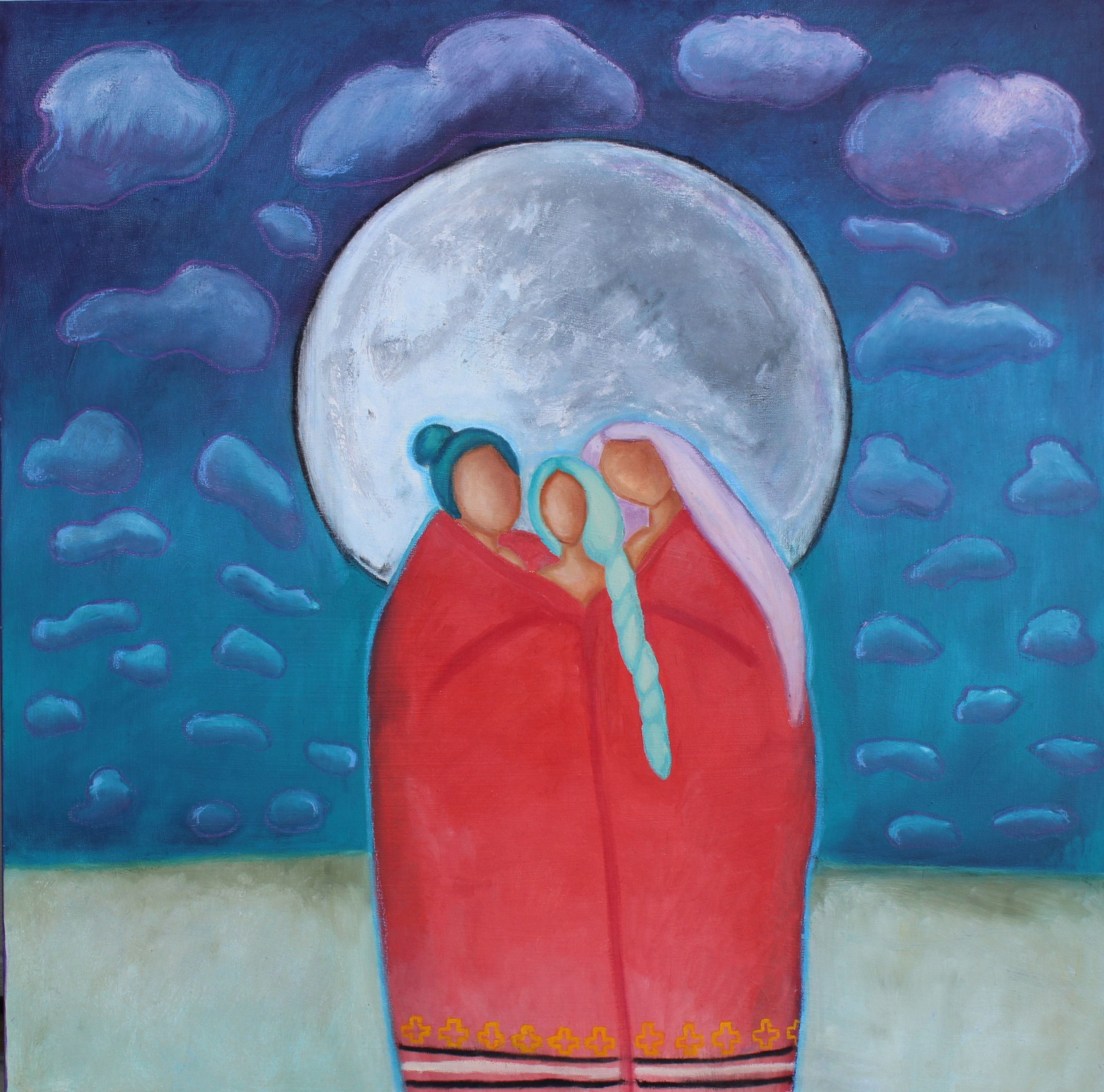 Sharing a Blanket Under the Harvest Moon giclee print