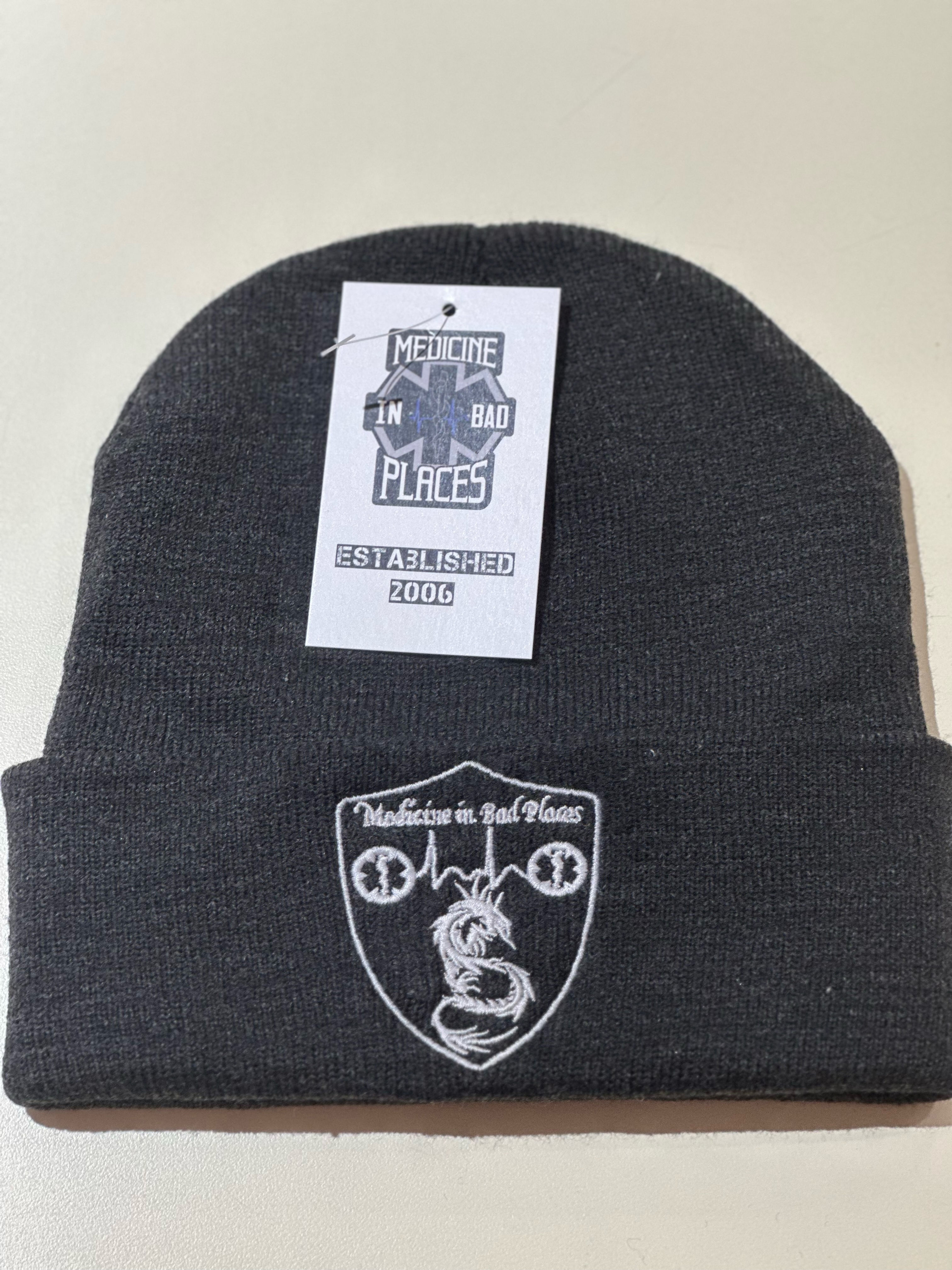 Knit cap with MIBP LOGO grey