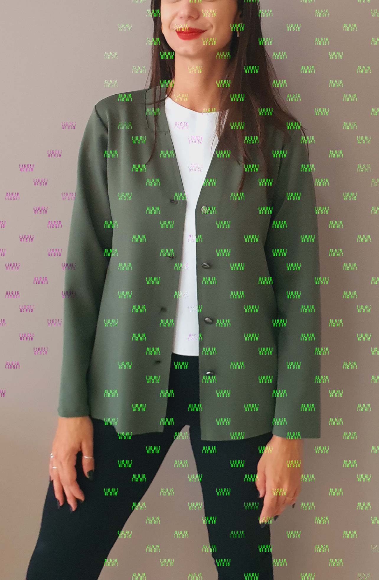 Blazer Casaco neoprene verde