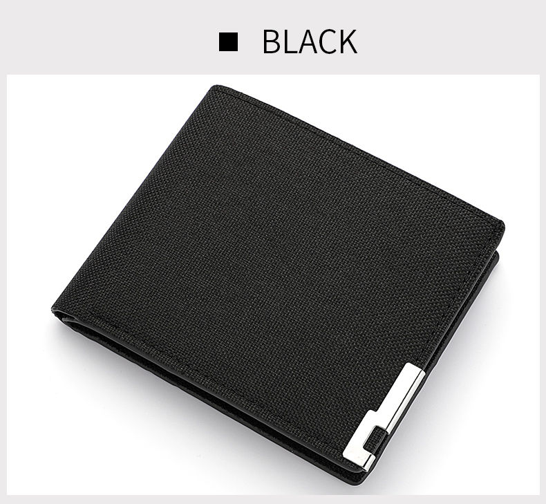 Miniatura: Men's Short PU Leather Wallet Simple Solid Color Fashion Thin Money Credit Card 