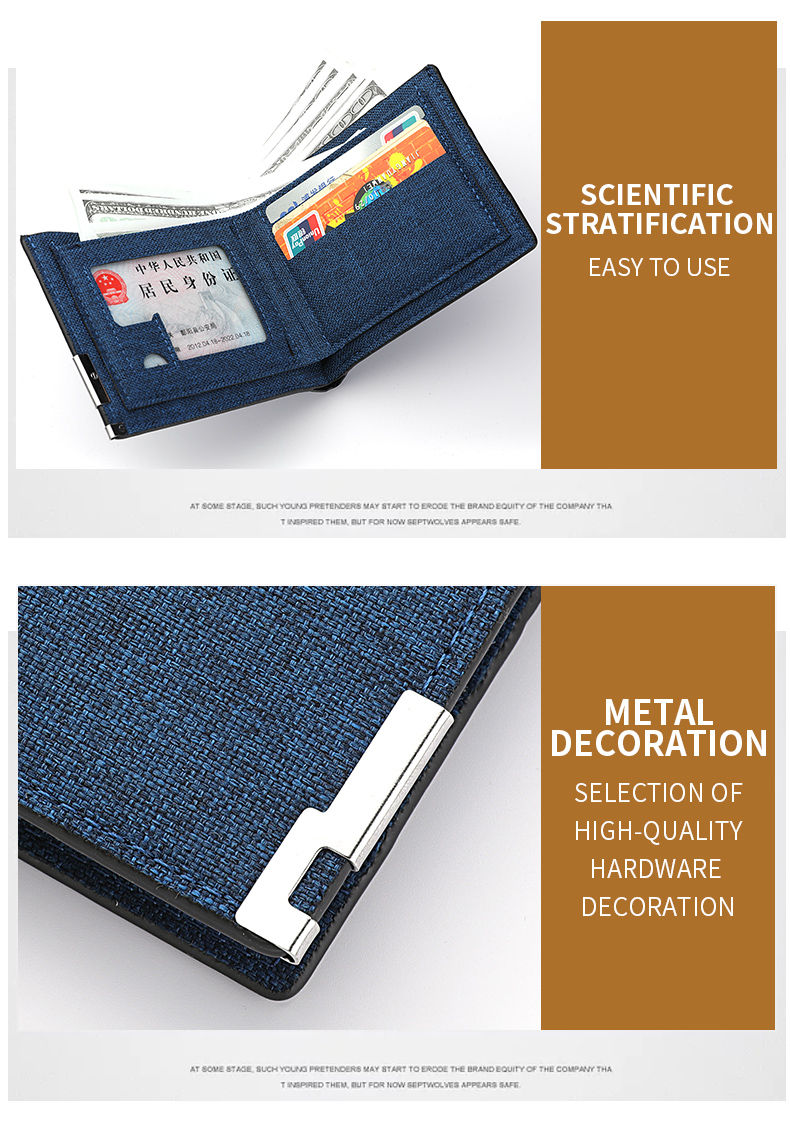 Miniatura: Men's Short PU Leather Wallet Simple Solid Color Fashion Thin Money Credit Card 