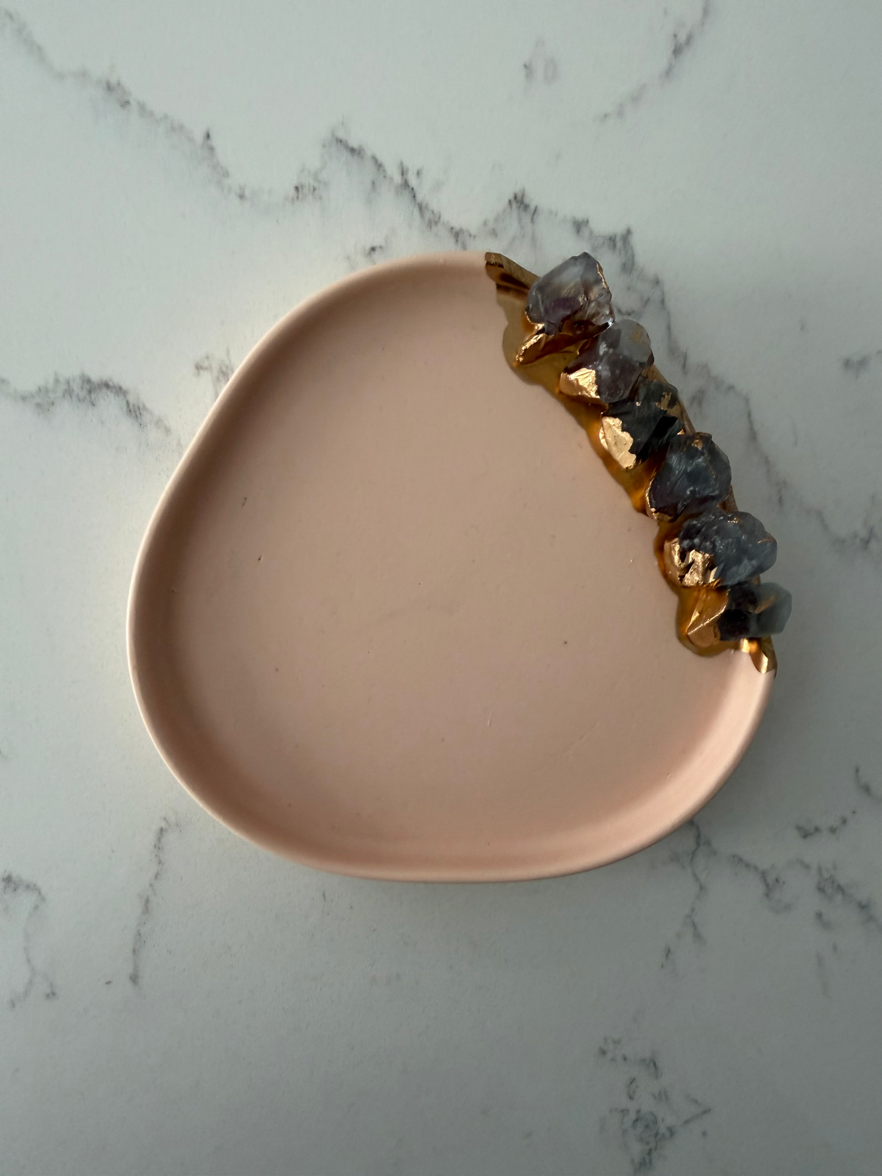 Peach Tray with Celestite