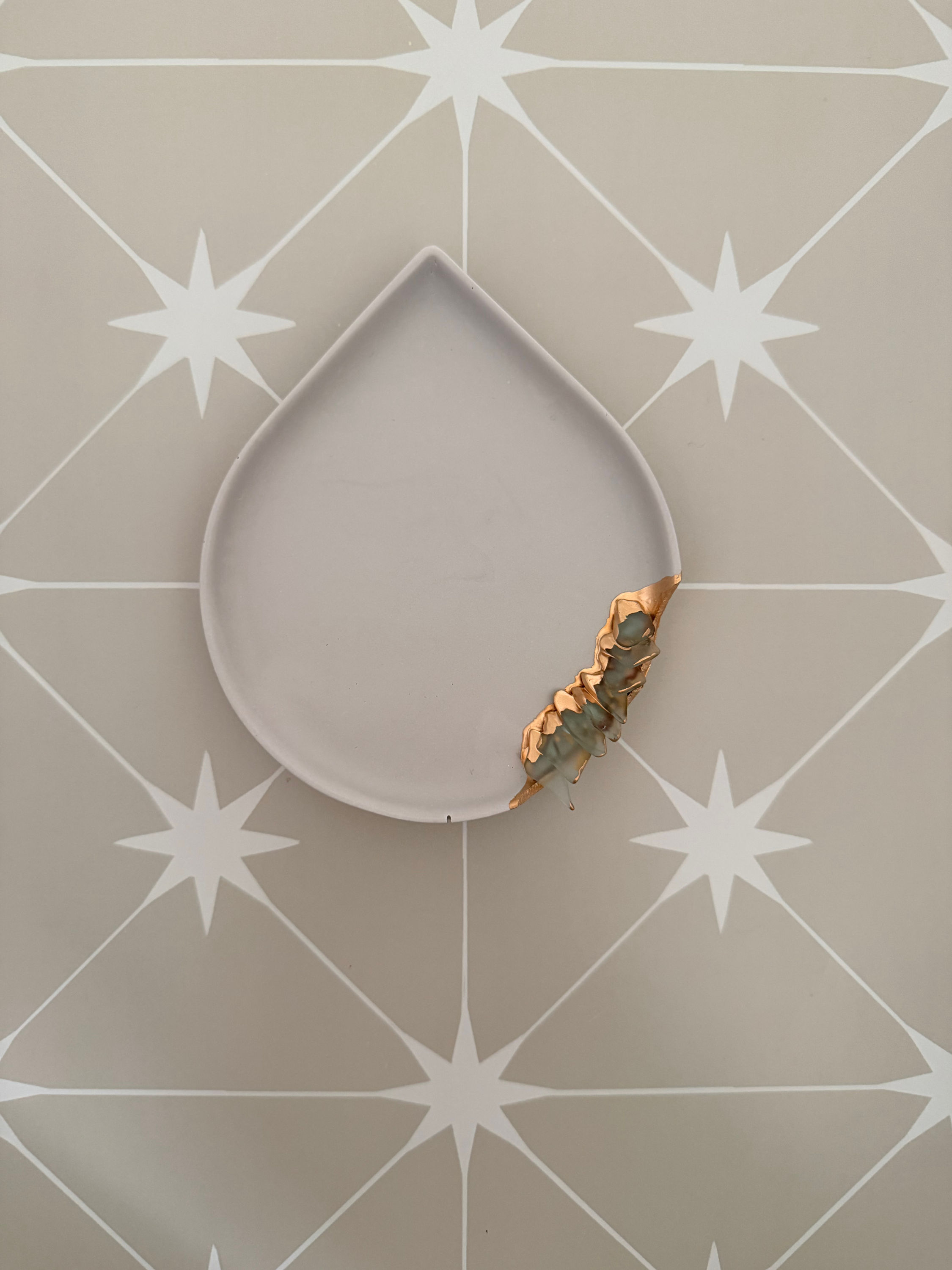 Dove Tray with Green Sea Glass