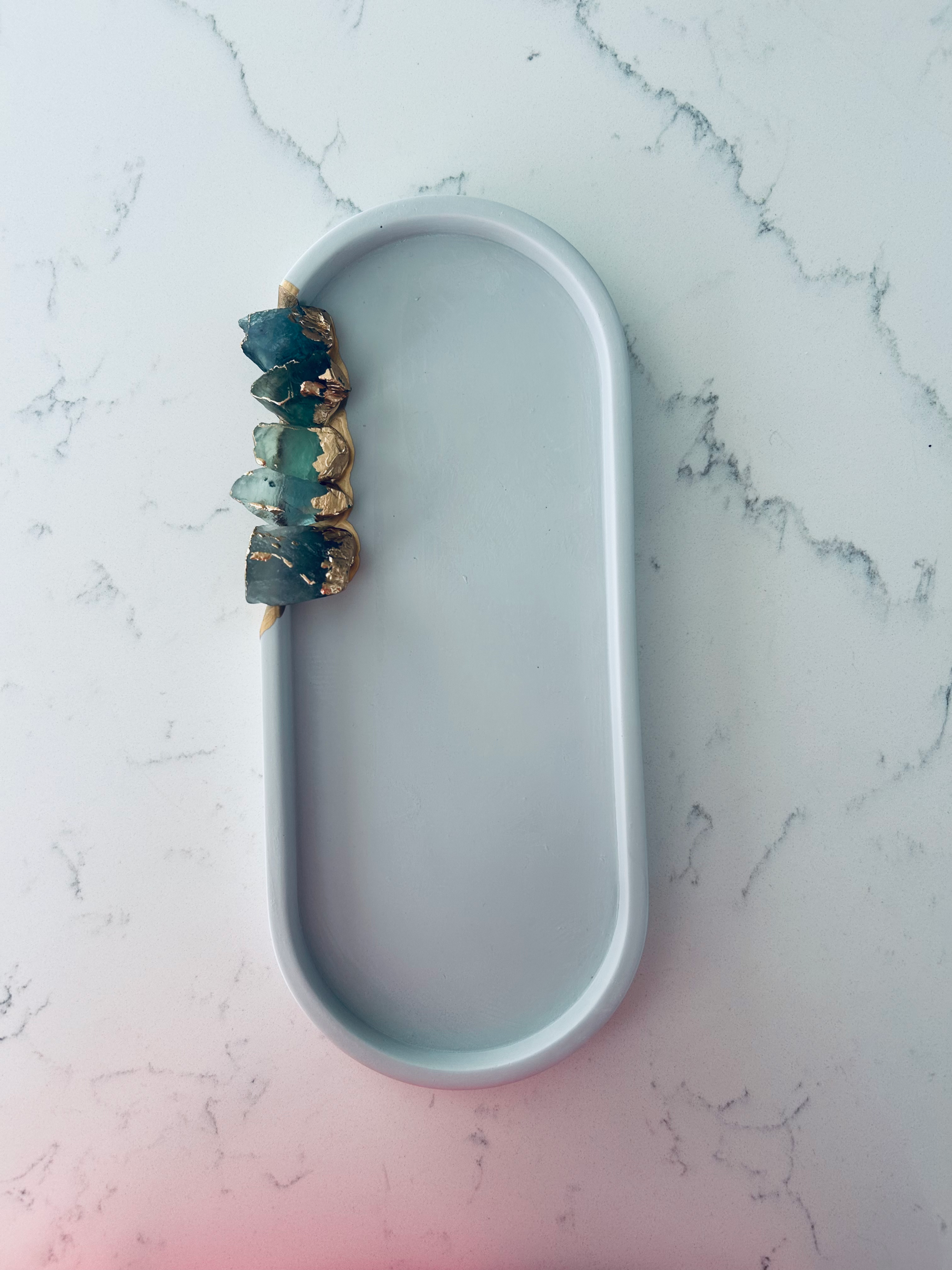 Dove Tray with Rainbow Fluorite