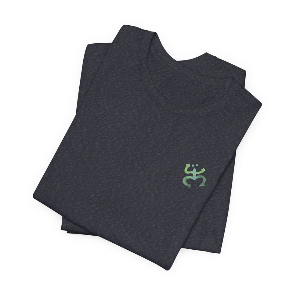 Folded dark blue men's rash guard with frog logo