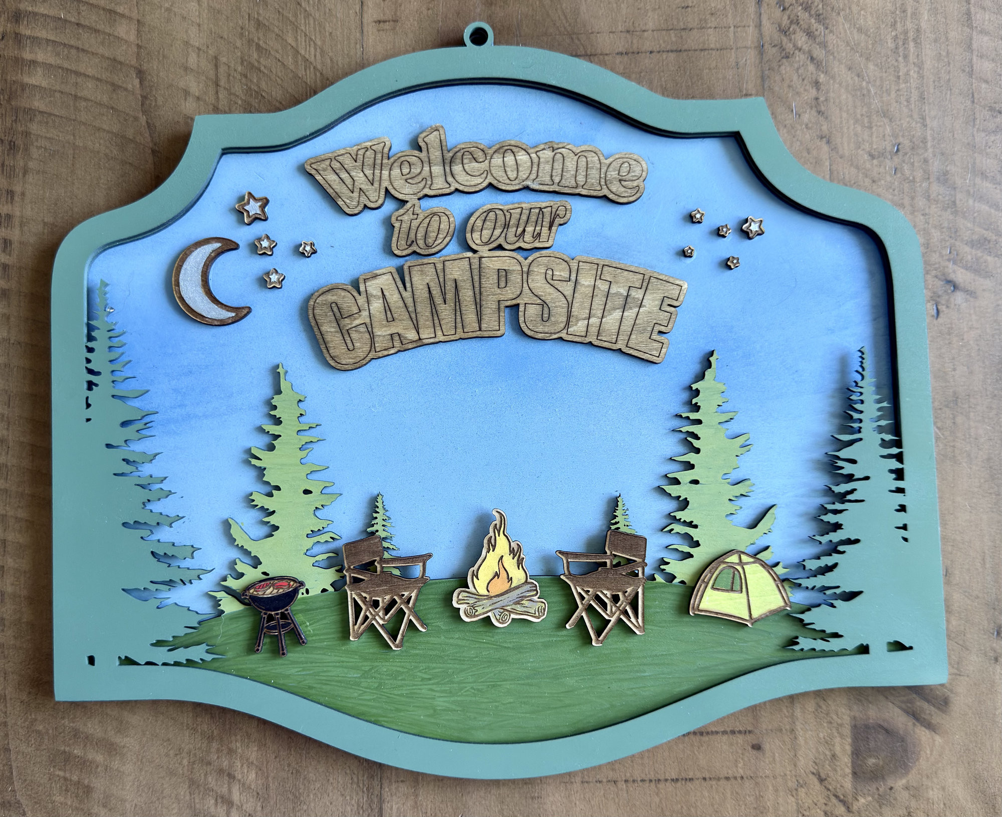 Personalized Campsite Wooden Sign