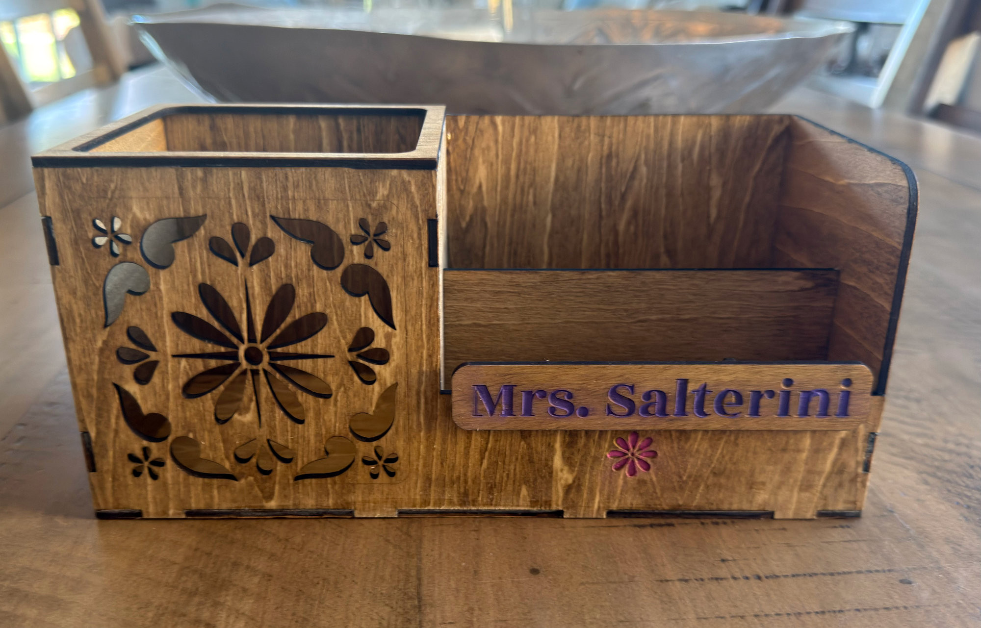 Personalized Wooden Desk Organizer
