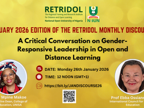 RETRIDOL: Makoe, Ossiannilson as discussants for January ODL discourse