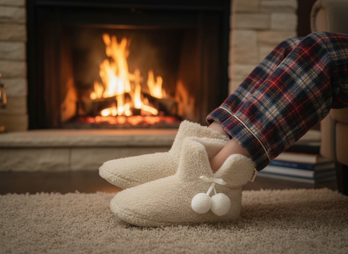 Bej Renkli Ev Botu Kadın