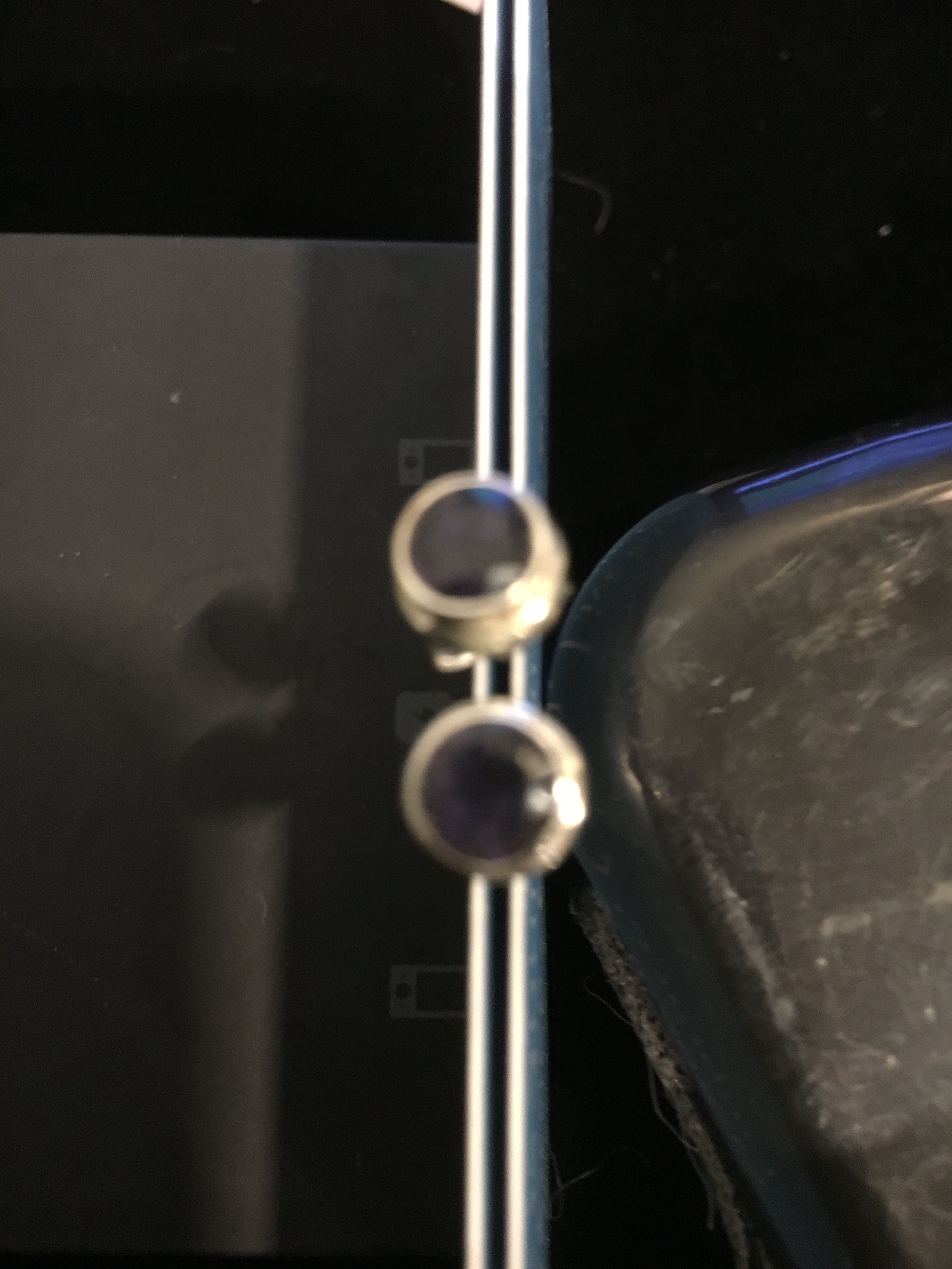 Iolite Small Circle Sterling Silver Stud Ear-rings