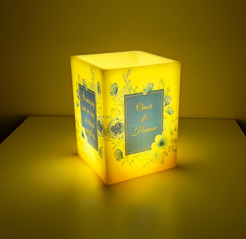 Thumbnail: Personalized Candle, Flowers Flameless Candle, Handmade Hollow Candle