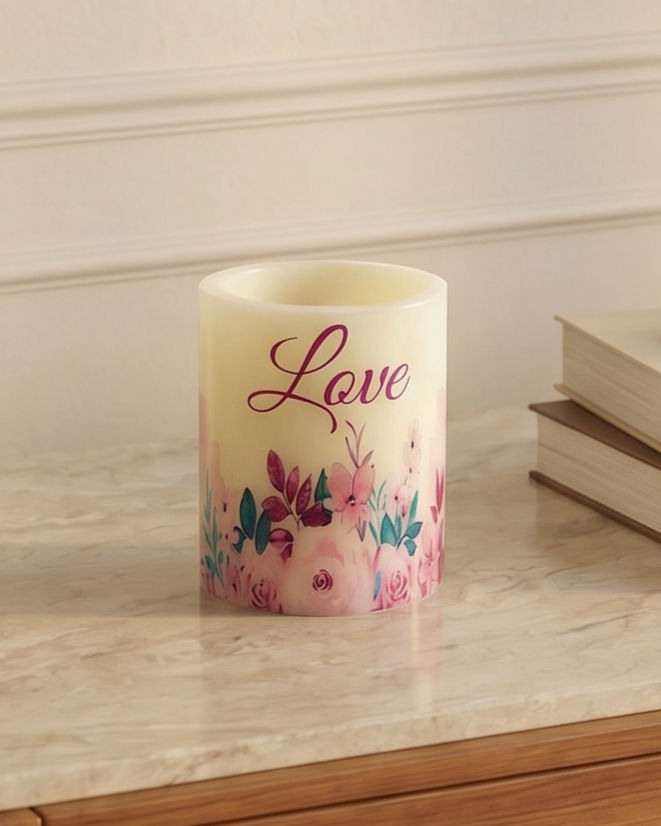 Thumbnail: The Blossom personalized flameless LED candle small size, daylight