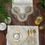 Thumbnail: Nida Model Placemat Set - Gold Lace - Off-White Fabric