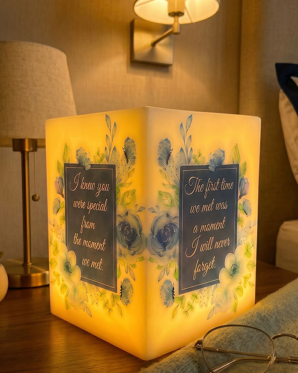 الصورة المصغرة: the blue rose personalized candle eternal glow LED luxury hotel bedroom maicandles