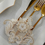 Thumbnail: Victorian Style Napkin Placemat Set - Gold Lace - Off-White Fabric