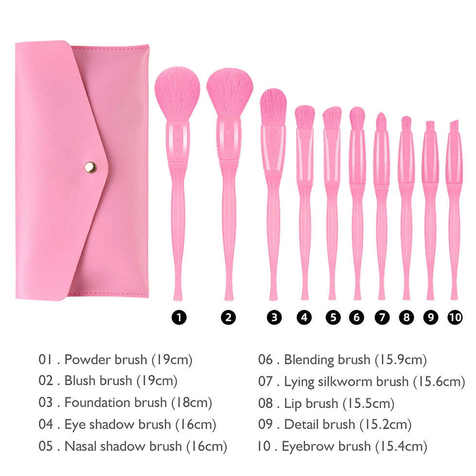 Thumbnail: 10 pcs Candy Color Makeup Brushes Set With Bag 